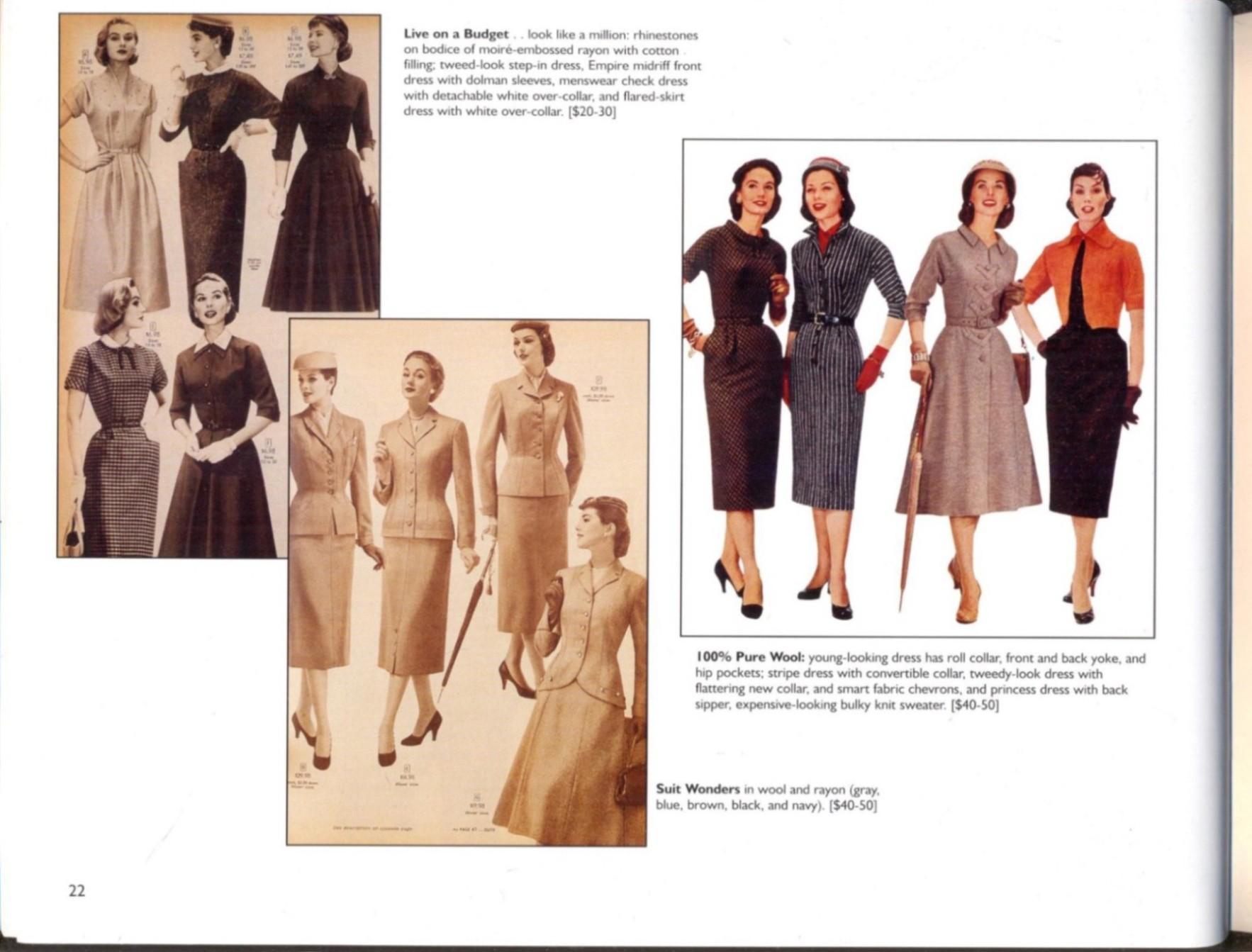Fashionable Clothing from the Sears Catalogs: Mid-1950s with