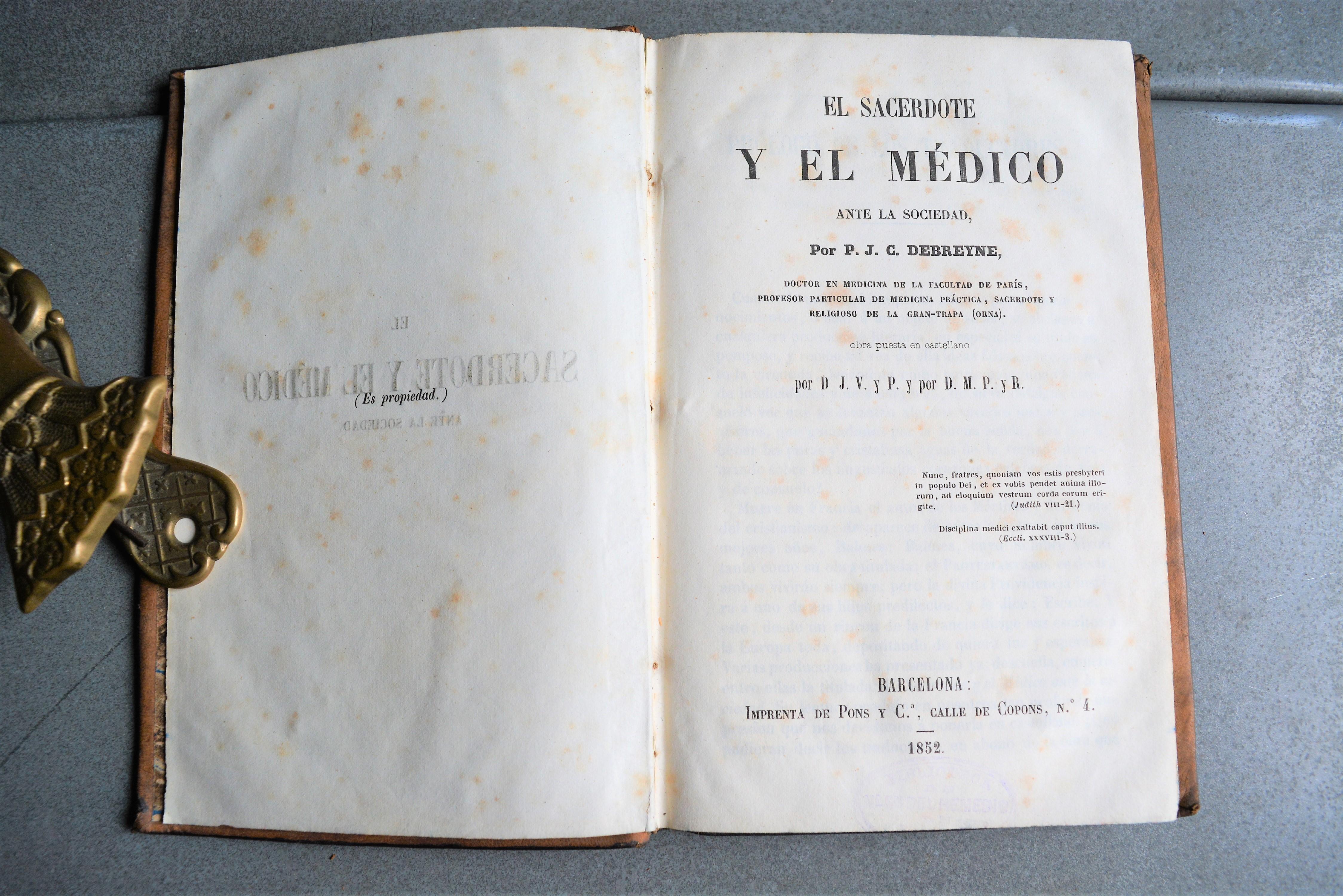 El Sacerdote y El Médico Ante La Sociedad. by Debreyne, J. C. Bueno