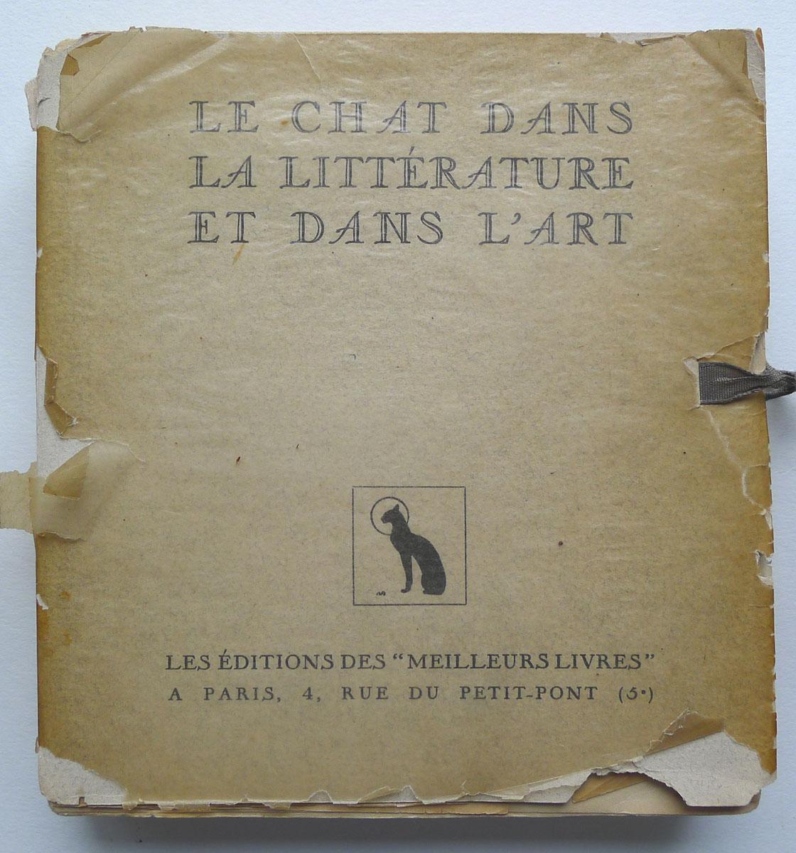 La Chat Dans La Litterature Et Dans L Art By Conan Fallex Jacqueline Good Paperback 1926 First Edition Roe And Moore