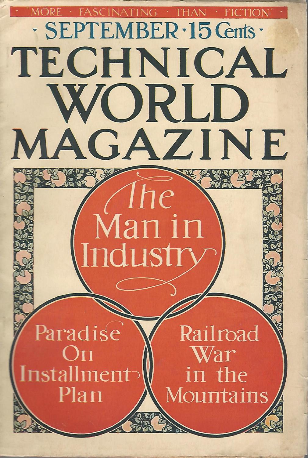 Technical World Magazine: September, 1912: Vol. XVIII, No. 1 Hyde, Henry M. (editor) [Assez bon] [Couverture souple]