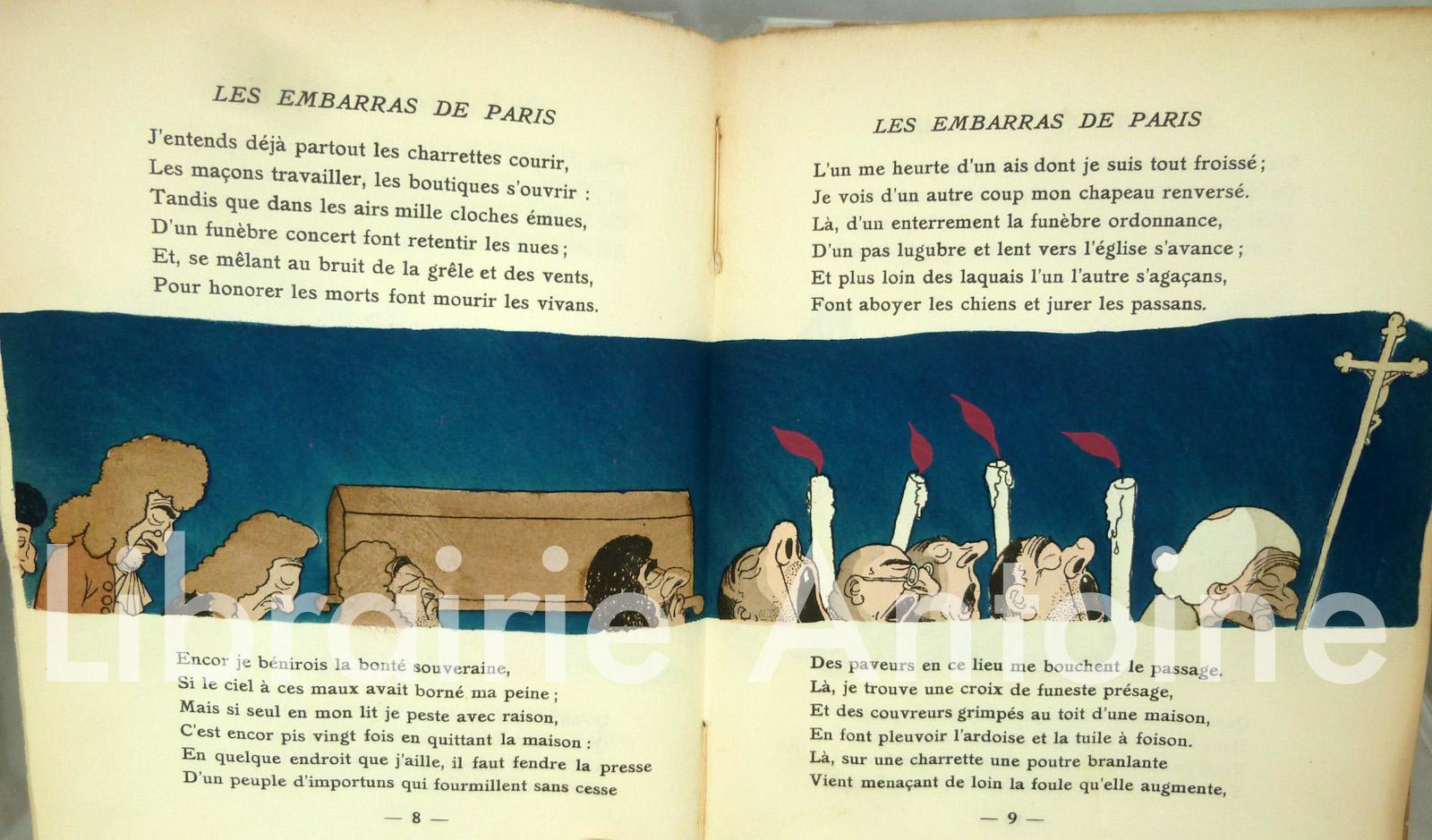 Les Embarras de Paris (Satire VI). Illustrations en couleurs de Dubout. by BoileauDespréaux