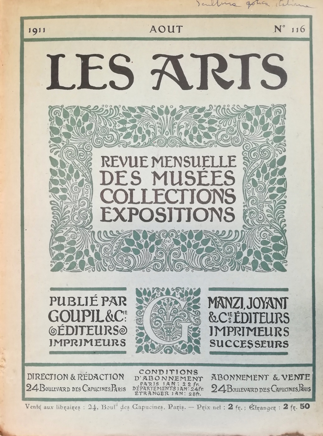 Abebooks Les Arts N. 116 Aout 1911 - Le Palais Davanzati a Florence (XIV Siècle)