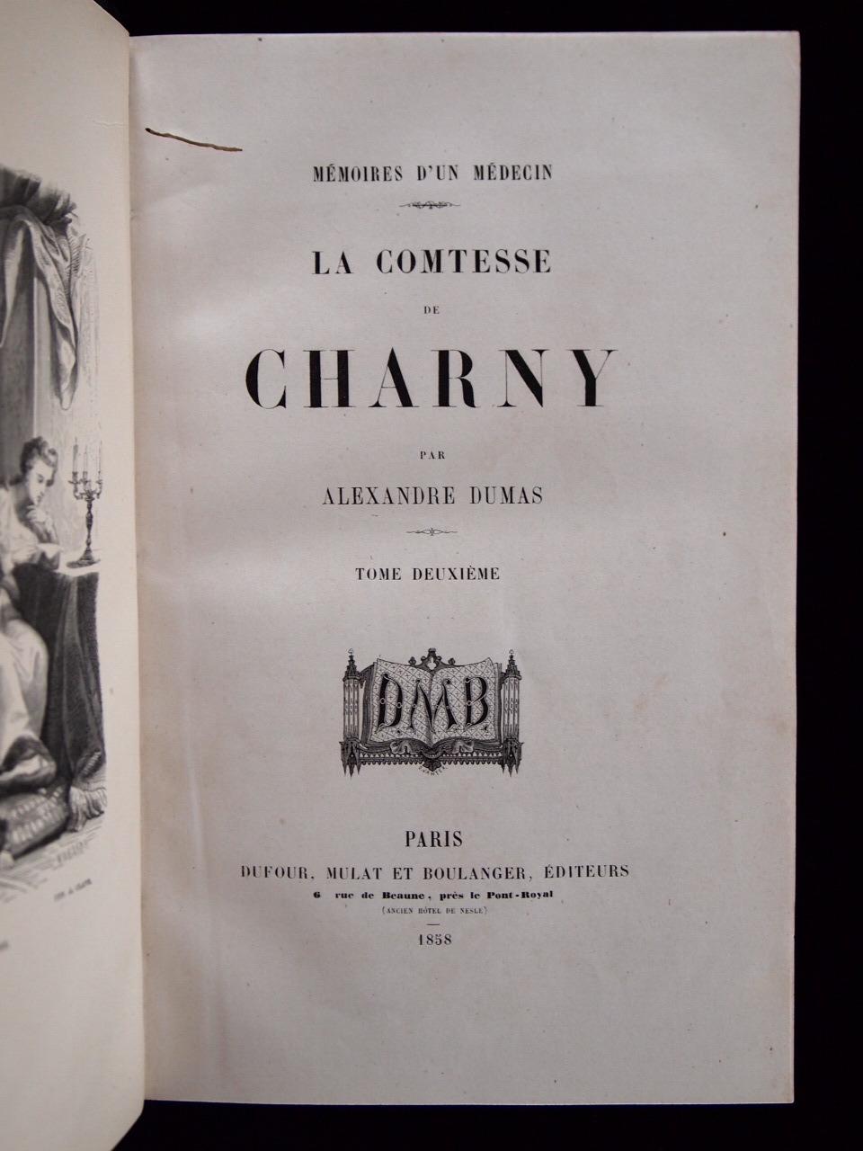 La Comtesse de Charny par DUMAS Alexandre: Couverture rigide (1858) |  Librairie Le Feu Follet