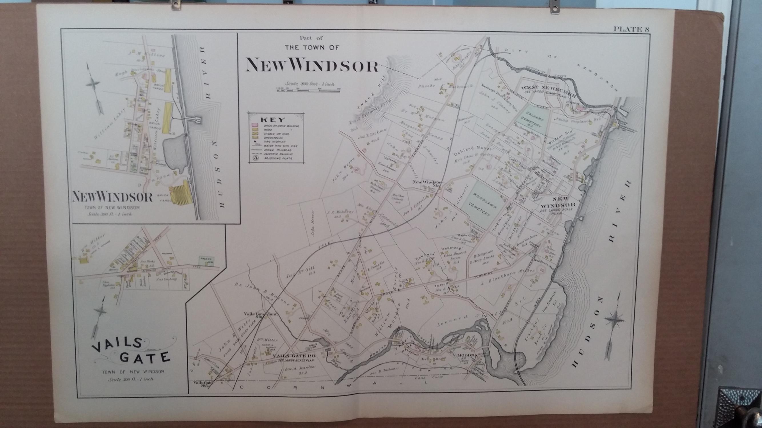 Original 1903 Map New Windsor, Vails Gate, Orange County, New York 8 by J.M. Lathrop by J.M