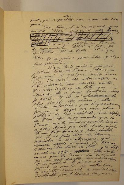 Manuscrit sur Pierre Loti. [LOTI] FARRERE (Claude). [ ]
