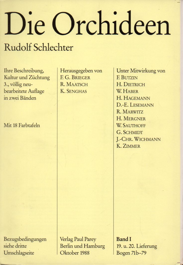 Die Orchideen Band I. 19./20.Lieferung Bogen 71b-79 - Schlechter,Rudolf