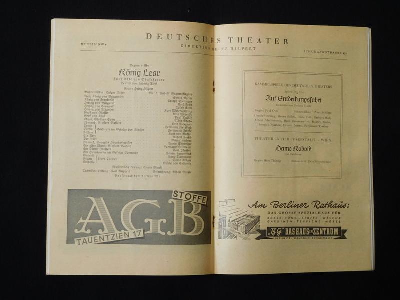 Blätter des Deutschen Theaters und der Kammerspiele, Heft 11, 1939/40 ...