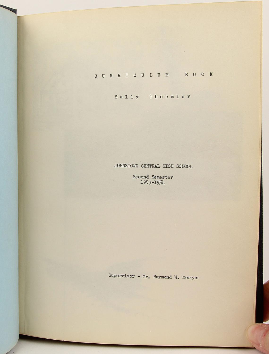 Curriculum Book, 1953-1954: A Student Teacher's Record of Her Work ...