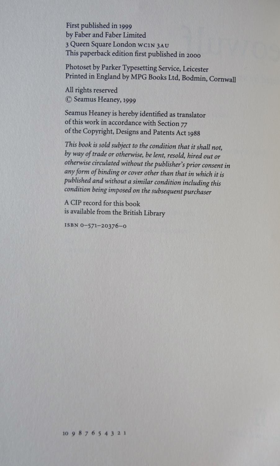 Beowulf (A New Translation) von Seamus Heaney Fine Soft cover (2000