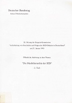 Deutschland: Protokoll der . Sitzung der Enquete-Kommission Aufarbeitung von Geschichte und Folgen der SED-Diktatur in Deutschland ; 26 Teil 2., Am 27. Januar 1993