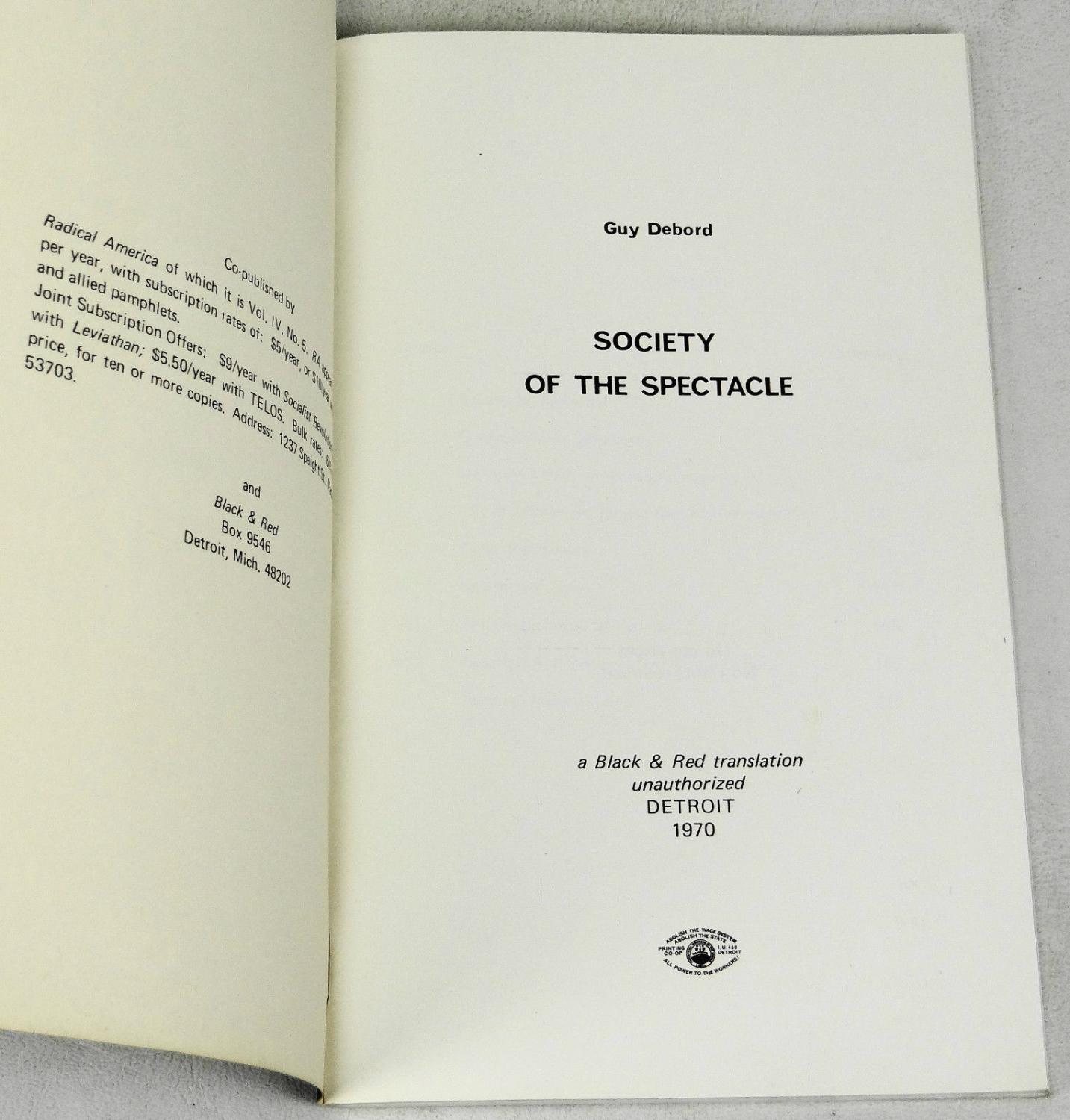 society of the spectacle book society of the spectacle book