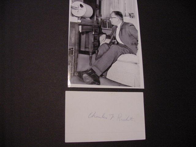 SIGNED CARD - Autograph by Richter, Charles F. (1900-1985): Fine No ...