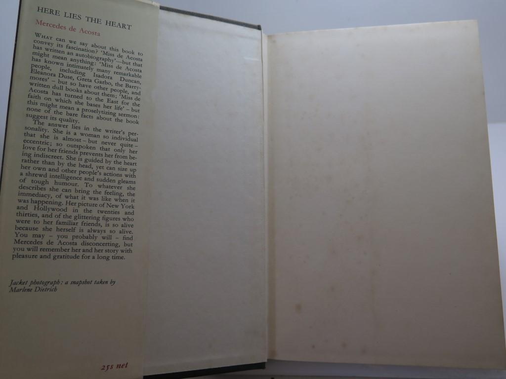Here Lies the Heart. by De Acosta, Mercedes: Very Good Hardcover (1960 ...