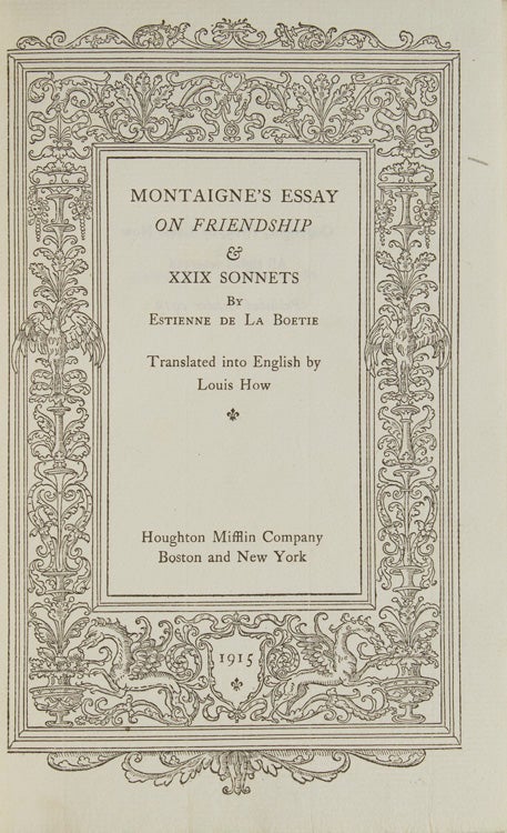 montaigne essay on books