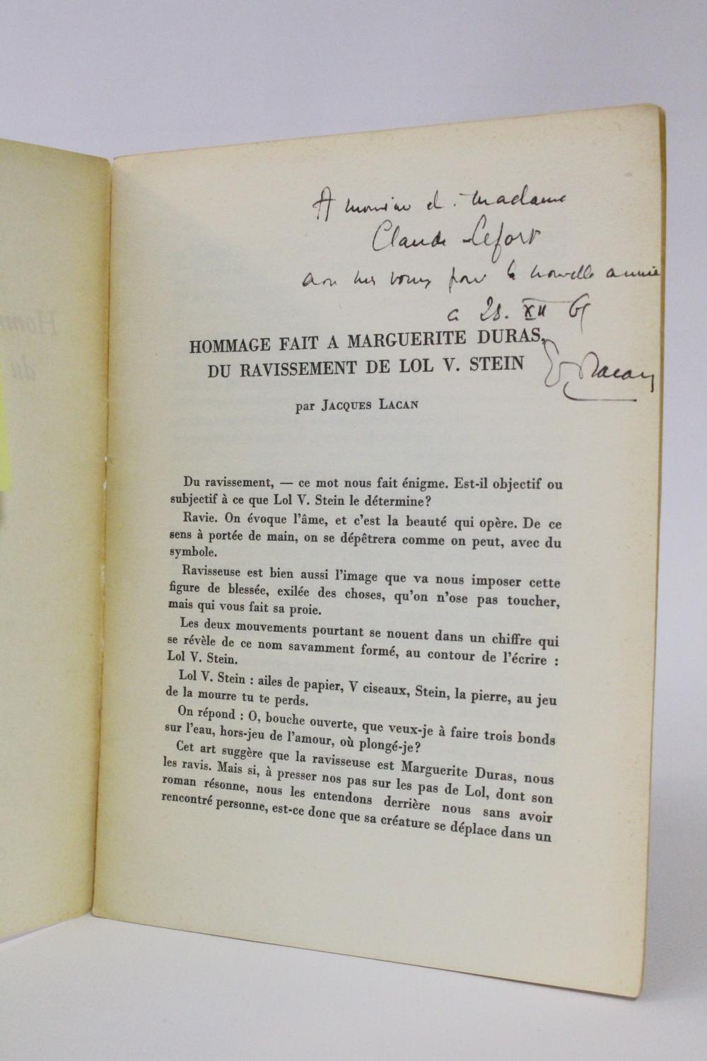 Jacques Lacan First Edition Signed Abebooks