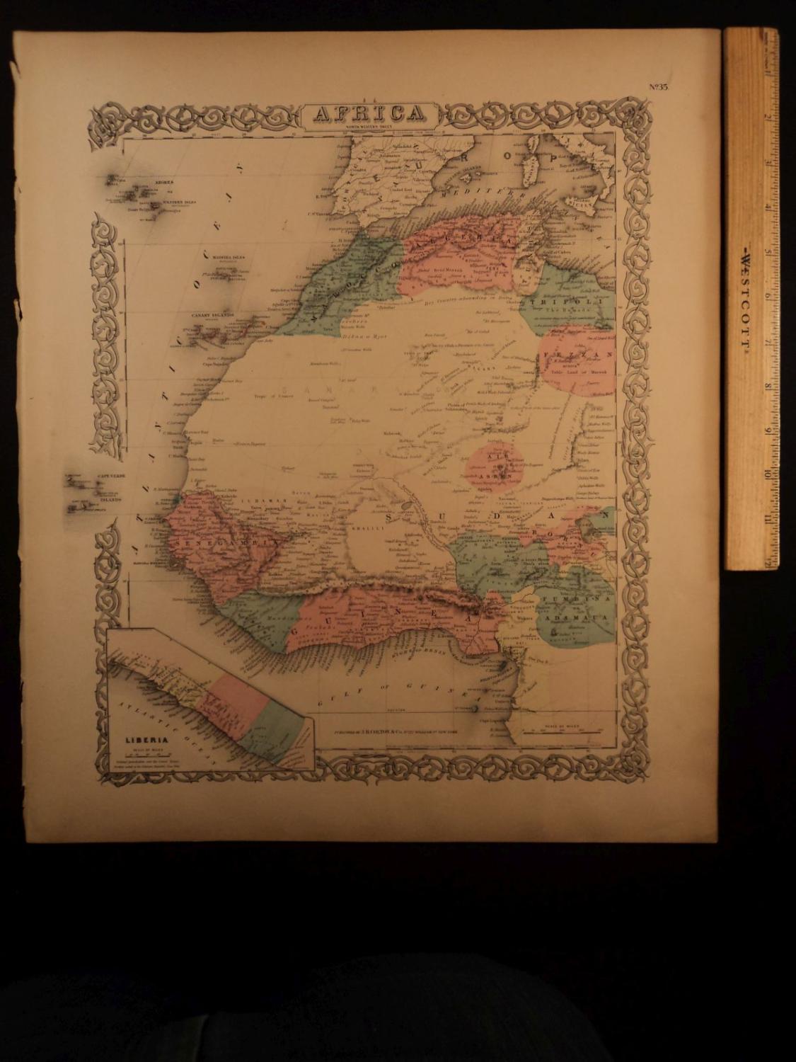 Senegal To Morocco Map 1855 1St Colton Atlas Map Africa Liberia Morocco Senegal Ghana Tripoli  14X17In: (1855) 1St Edition Map | Schilb Antiquarian