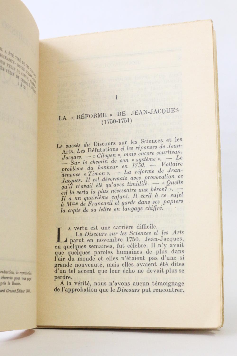 Jean-Jacques roman et vérité by (GUEHENNO Jean): couverture souple ...