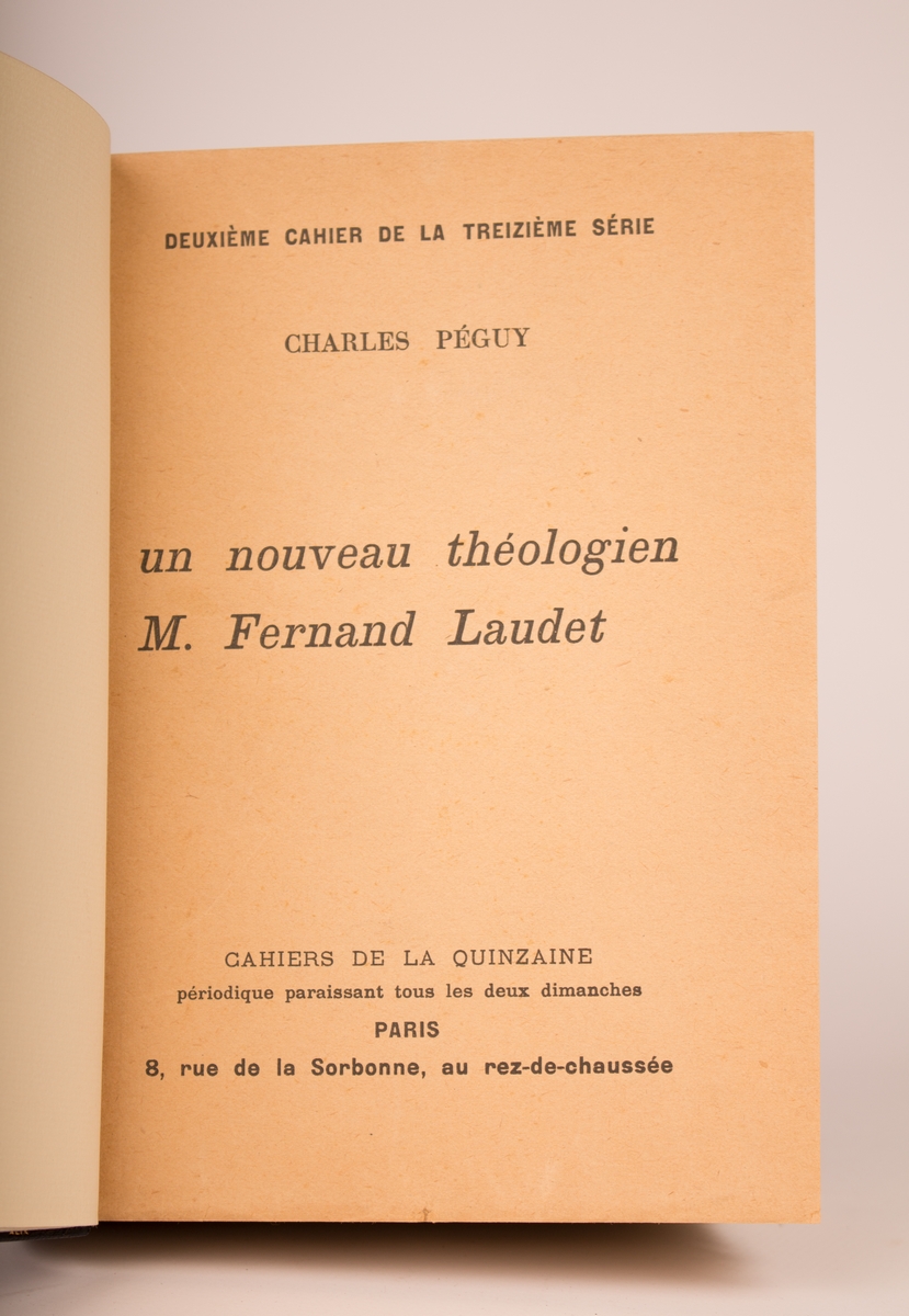 Un nouveau théologien, Fernand Laudet Charles PÉGUY [ ] [Couverture rigide]