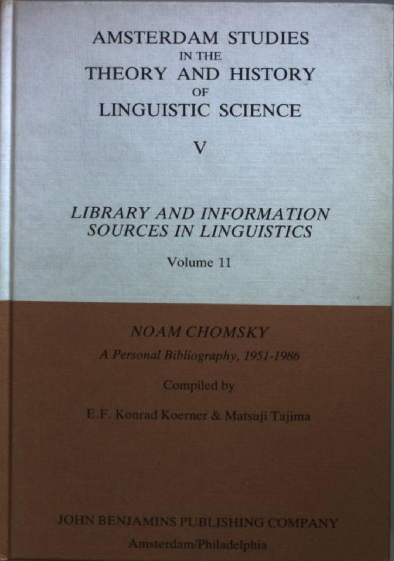 Noam Chomsky: A Personal Bibliography, 1951-1986. - Koerner, E. F. K.