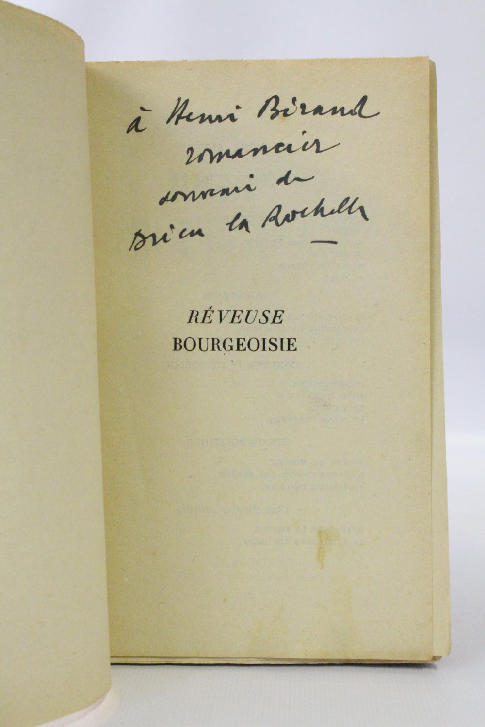 Rêveuse bourgeoisie by DRIEU LA ROCHELLE Pierre: couverture souple ...