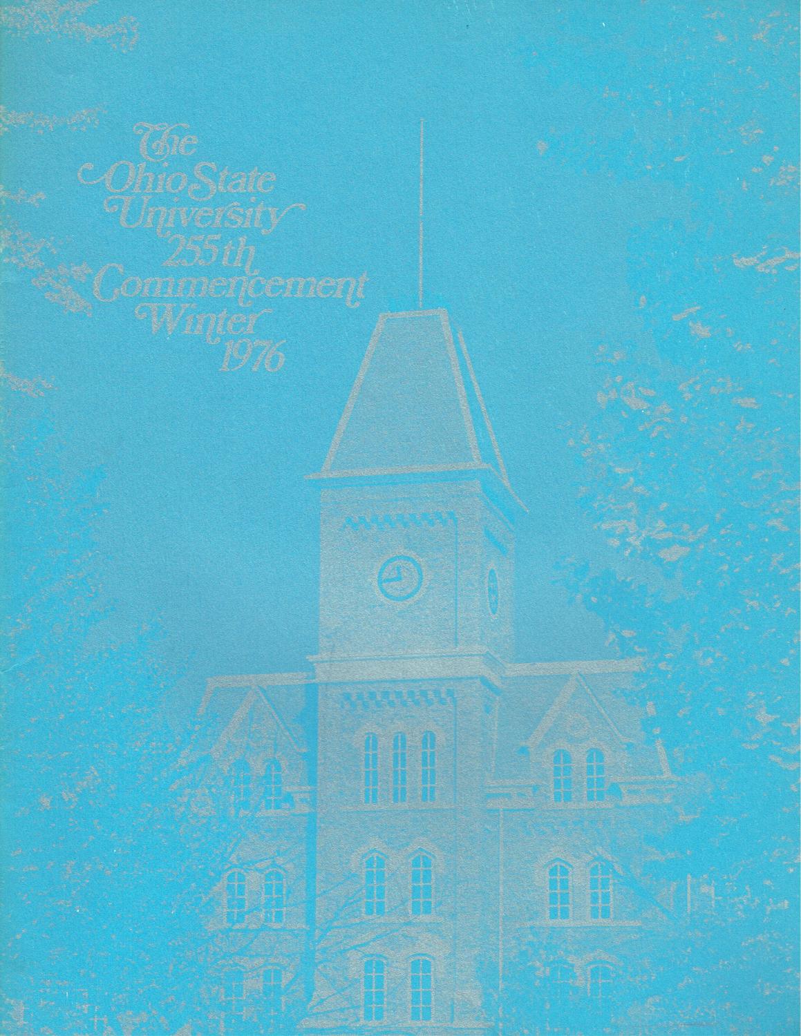 The Ohio State University 255th Commencement Winter 1976 Program By The Ohio State University