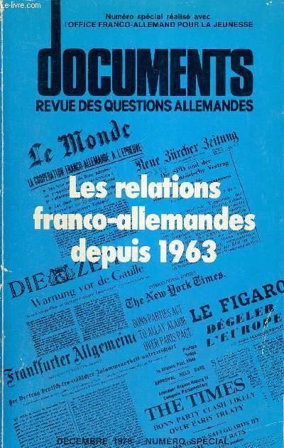 LES RELATIONS FRANCO-ALLEMANDES DEPUIS 1963 - NUMERO ...