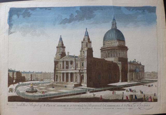 The North West Of S Pauls Cathedral In London Vue Perspective De La Cathedrale De S Paul A Londre By De Poilly Chereau Jacques Art Nbsp Nbsp Print Nbsp Nbsp Poster Botteghina D Arte Galleria Kupros