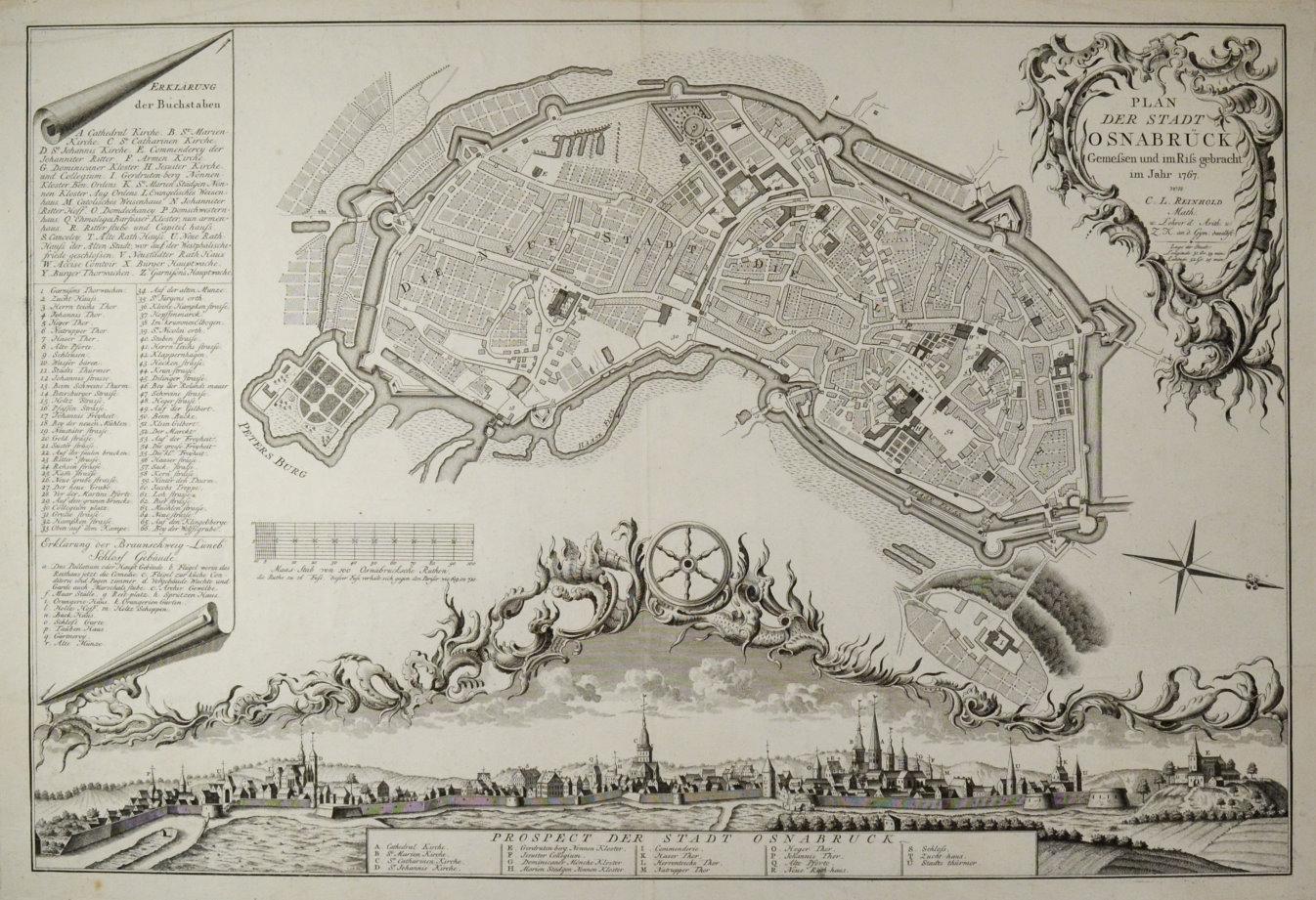 OSNABRÜCK. "Plan der Stadt Osnabrück. Gemessen und im Riß gebracht im