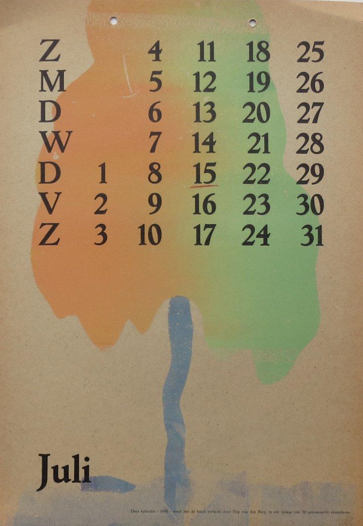 reparatie Vruchtbaar delen Kalender 1948 - juli (July) by Berg, Siep van den: (1948)  Art&nbsp;/&nbsp;Print&nbsp;/&nbsp;Poster | Antiquariaat Digitalis