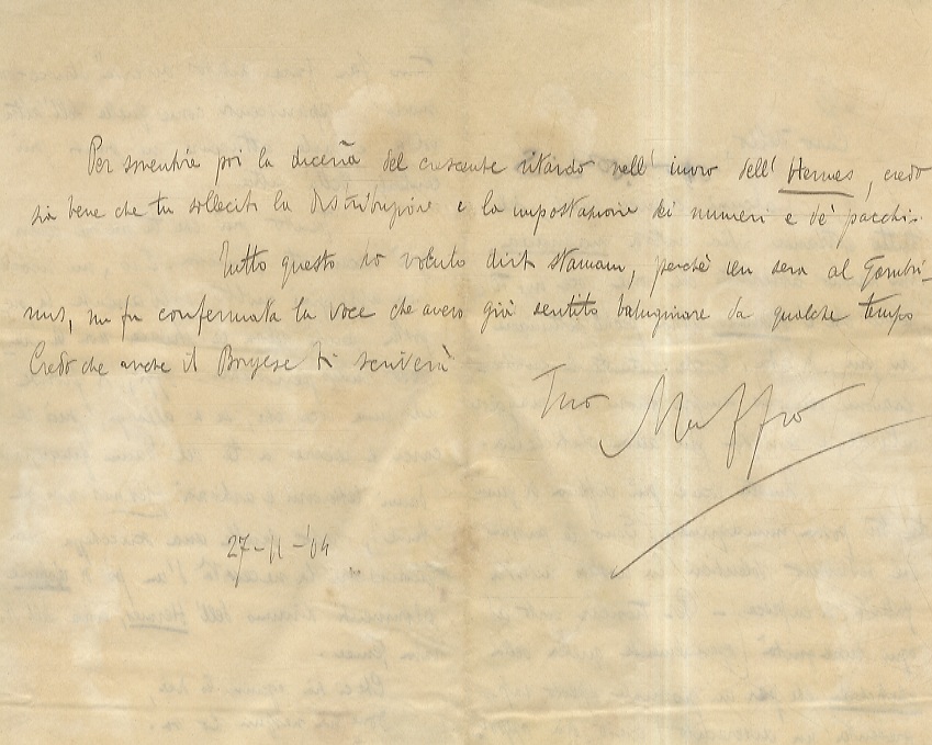 Abebooks Gruppo di 3 lettere autografe firmate tutte indirizzata a Nello Puccioni geografo ed etnologo fiorentino. Le Lettere sono datate 27 novembre 1904 14 agosto 1936 e la terza non riporta alcuna data. La lettera del 1904 ri