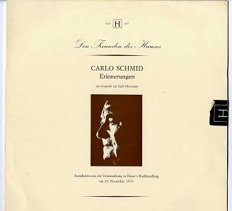 Erinnerungen. - Schmid, Carlo