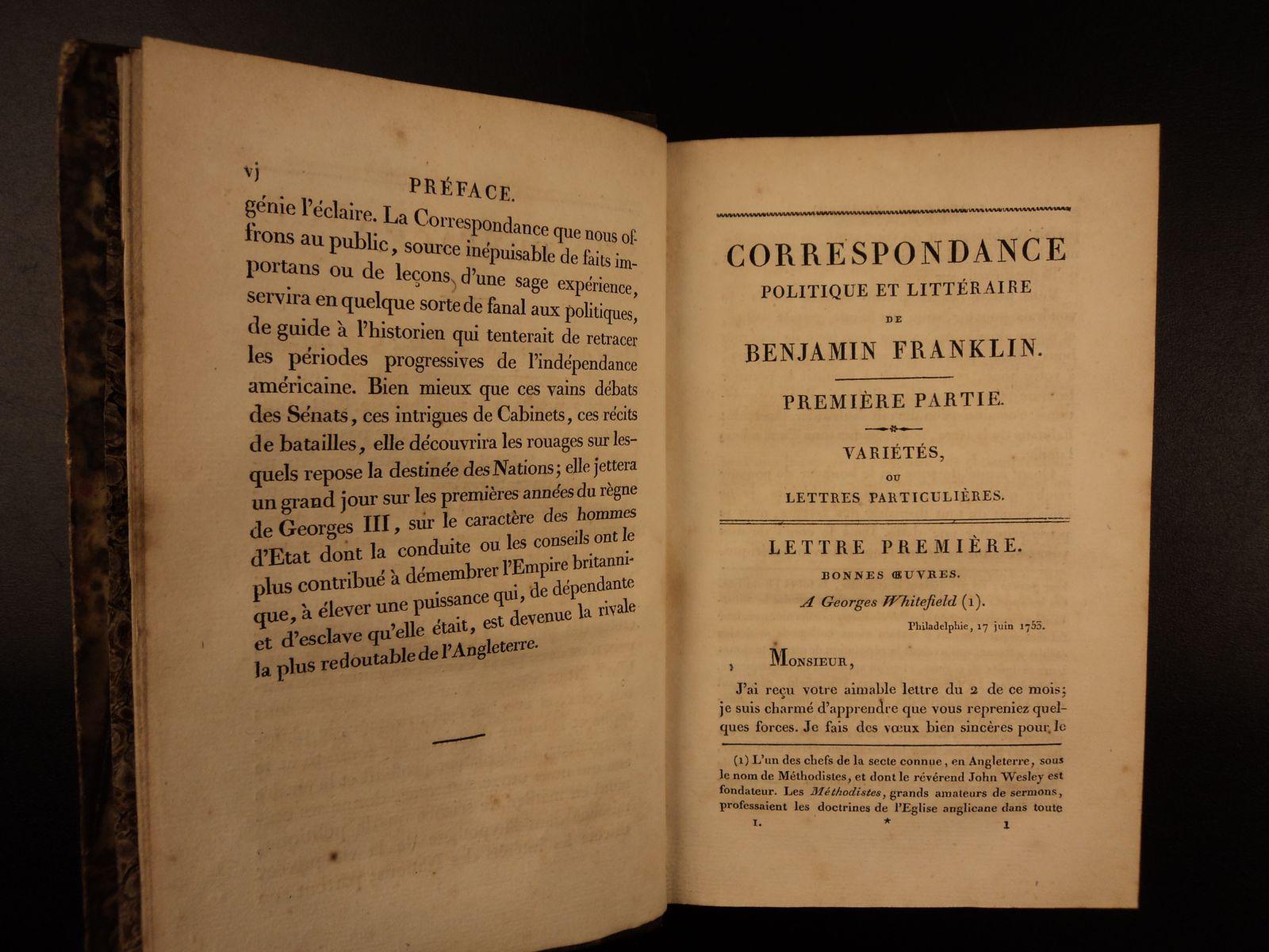 1817 RARE Benjamin Franklin Secret Correspondence France French ...