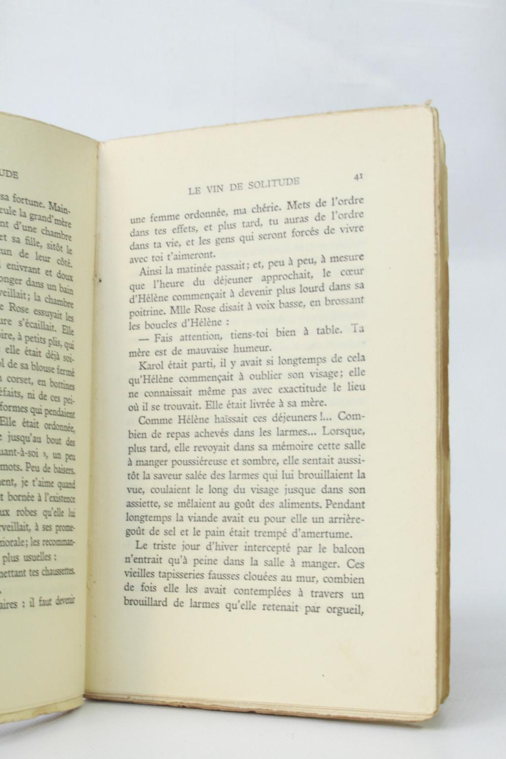 Le vin de solitude by NEMIROVSKY Irène: couverture souple (1935) Signed ...