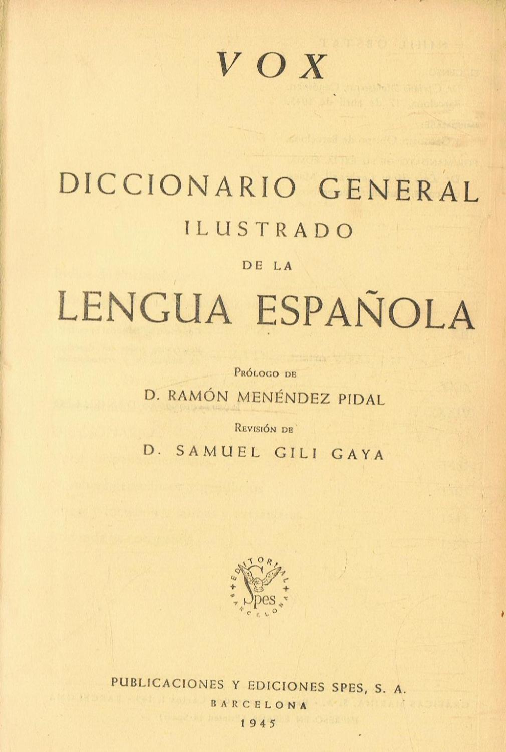 DICCIONARIO GENERAL ILUSTRADO DE LA LENGUA ESPAÑOLA de Vox