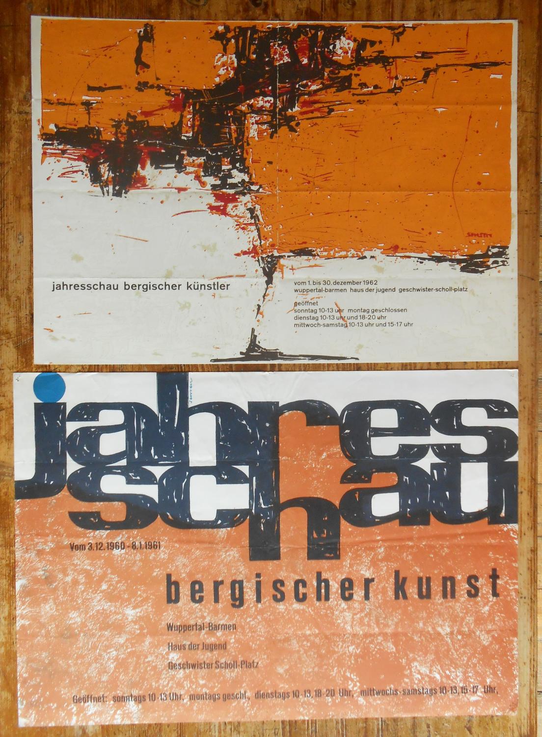 Jahresschau Bergischer Kunstler Vom 1 Bis 30 Dezember 1962 Wuppertal Barmen Haus Der Jugend Geschwister Scholl Platz Plakat Zur Ausstellung Kunst Nbsp Nbsp Grafik Nbsp Nbsp Poster Versandantiquariat Ruland Raetzer
