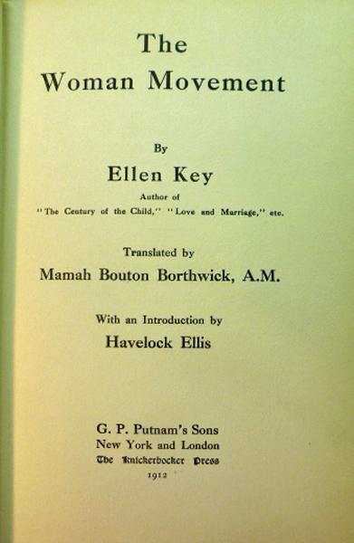 The Woman Movement by Ellen Key: Very Good Hardcover (1912) | JDBFamily