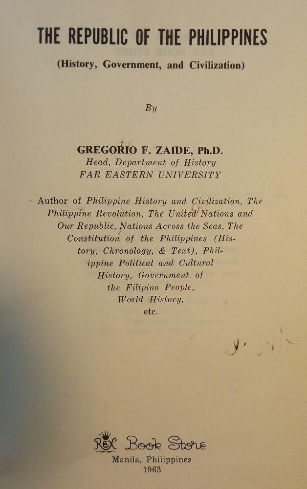 REPUBLIC OF THE PHILIPPINES: HISTORY, GOVERNMENT AND CIVILIZATION von ...