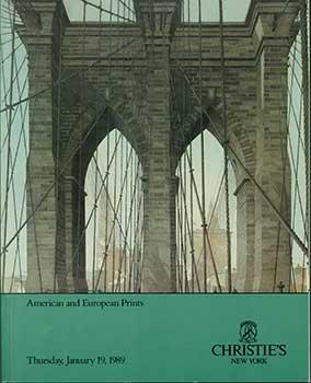 American and European Prints. January 19, 1989. New York. Sale # PANDORA-6740. Lot #s 1-365. Christie's (New York). [Good] [Softcover]