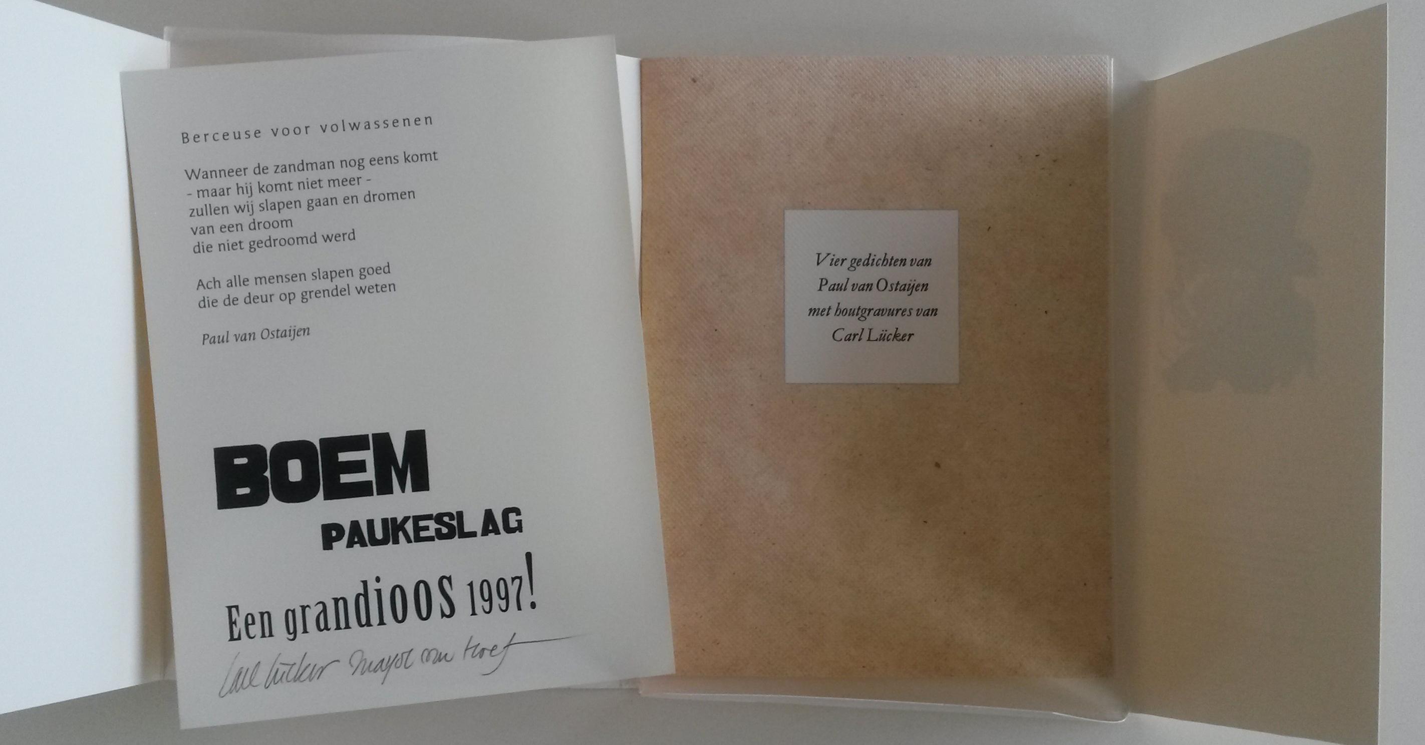 BOEM PAUKESLAG daar ligt alles PLAT. Vier gedichten van Paul van