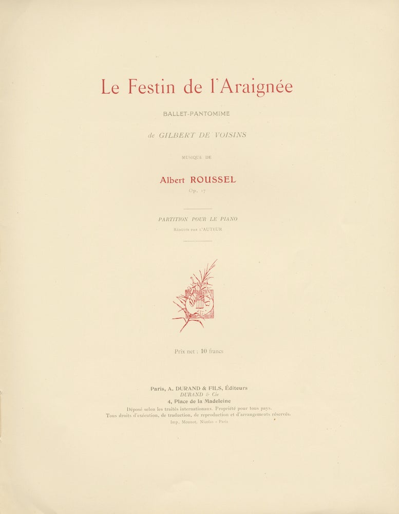 [Op. 17]. Le Festin de l'Araignée Ballet-Pantomime de Gilbert de ...