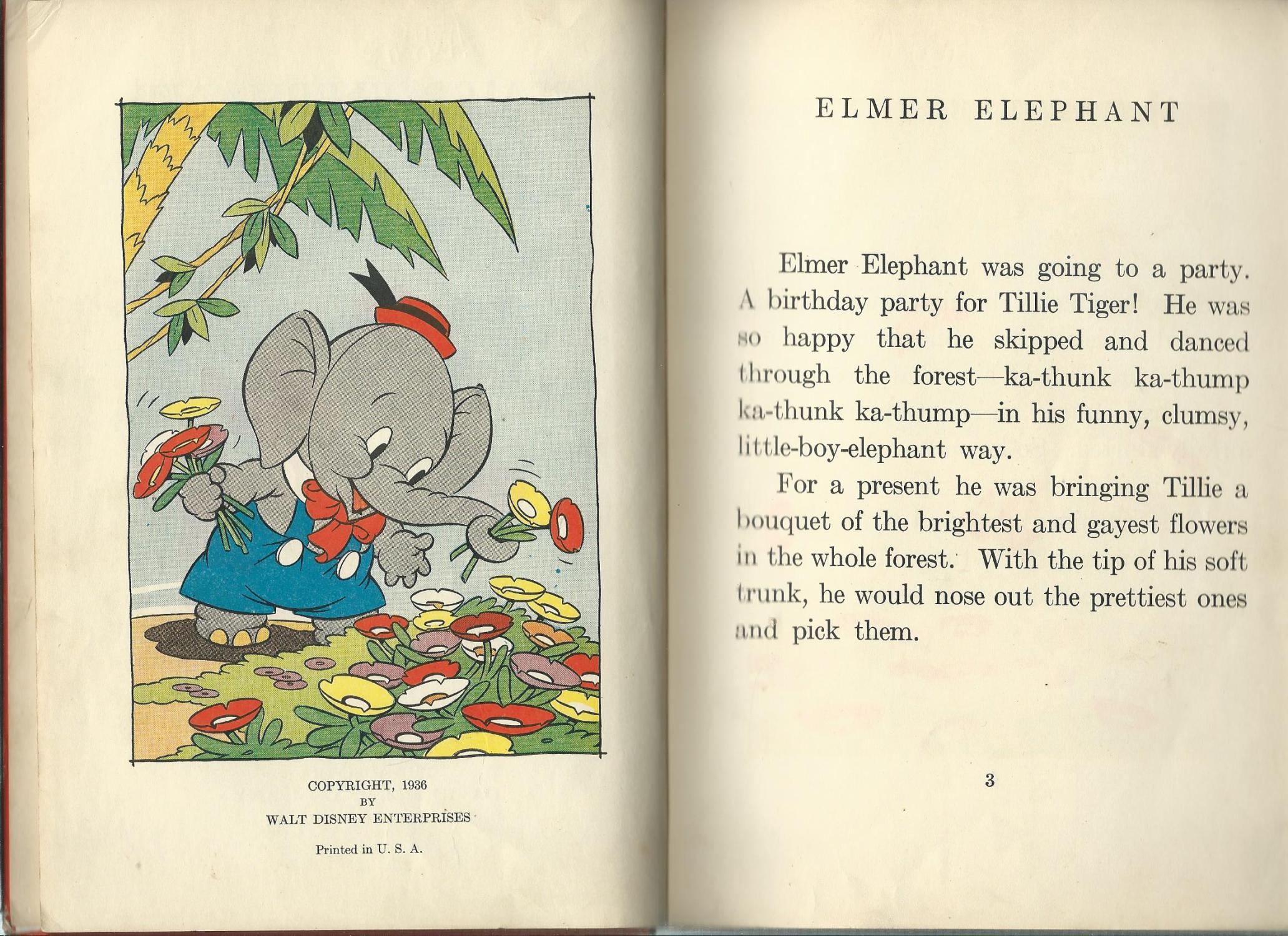 ELMER ELEPHANT by Walt disney story and illustrations Very Good