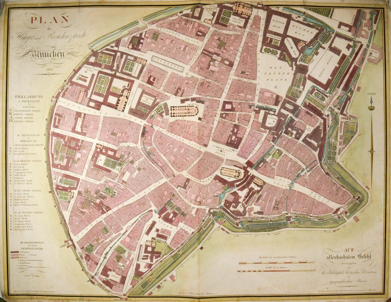 MÜNCHEN. - Plan. "Plan der Haupt und Residenzstadt München. 1806