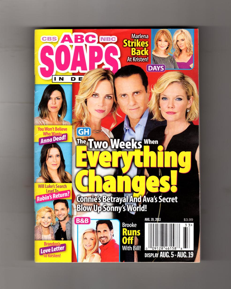 ABC Soaps in Depth - August 19, 2013. General Hospital, The Young and the  Restless, The Bold & the Beautiful, Days of Our Lives, Kirsten Storms,  Brandon Barash, Bergen Williams, Brianna Brown,