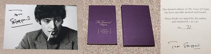 THE COAST OF UTOPIA: VOYAGE, SHIPWRECK, SALVAGE: THE LIMITED EDITION - Rare Fine Set: Copy of The Limited Slipcased Edition With Copy of Publicity Photograph: Signed by Tom Stoppard - Stoppard, Tom