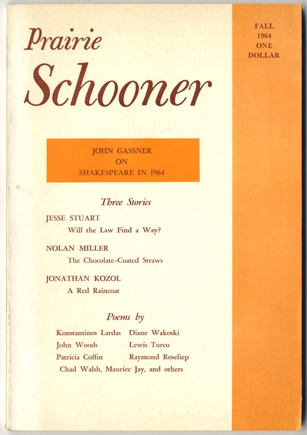 Prairie Schooner Fall 1964 (Volume XXXVIII, Number 3) by (GASSNER