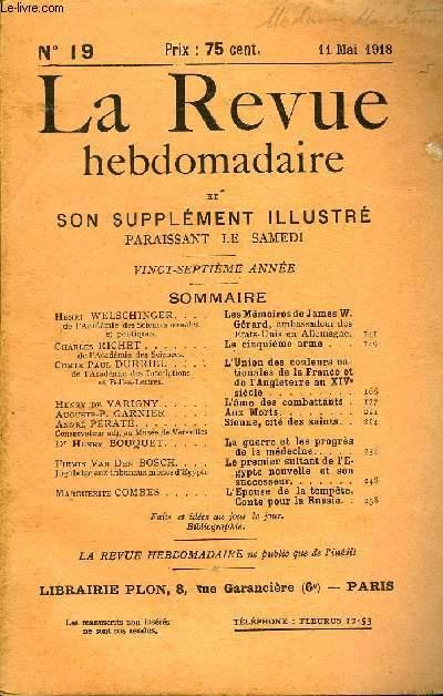 LA REVUE HEBDOMADAIRE ET SON SUPPLEMENT ILLUSTRE L'INSTANTANE TOME V N ...
