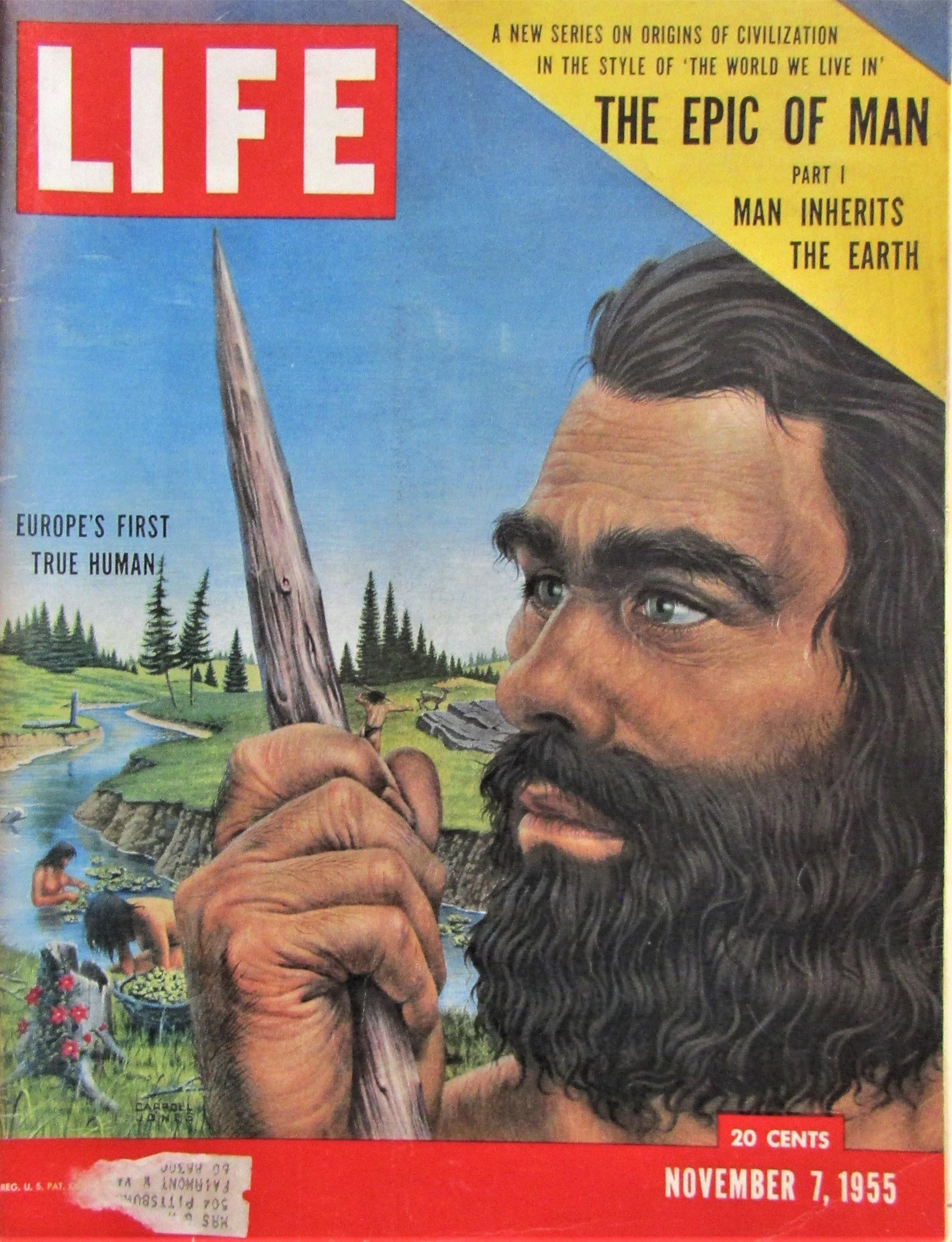 Life Magazine November 7, 1955 -- Cover: Epic of Man [Assez bon] [Couverture souple]