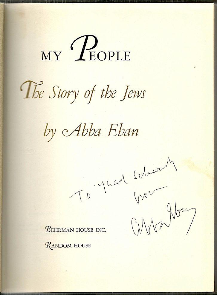 My People; The Story of the Jews by Eban, Abba (1968) First edition(08)