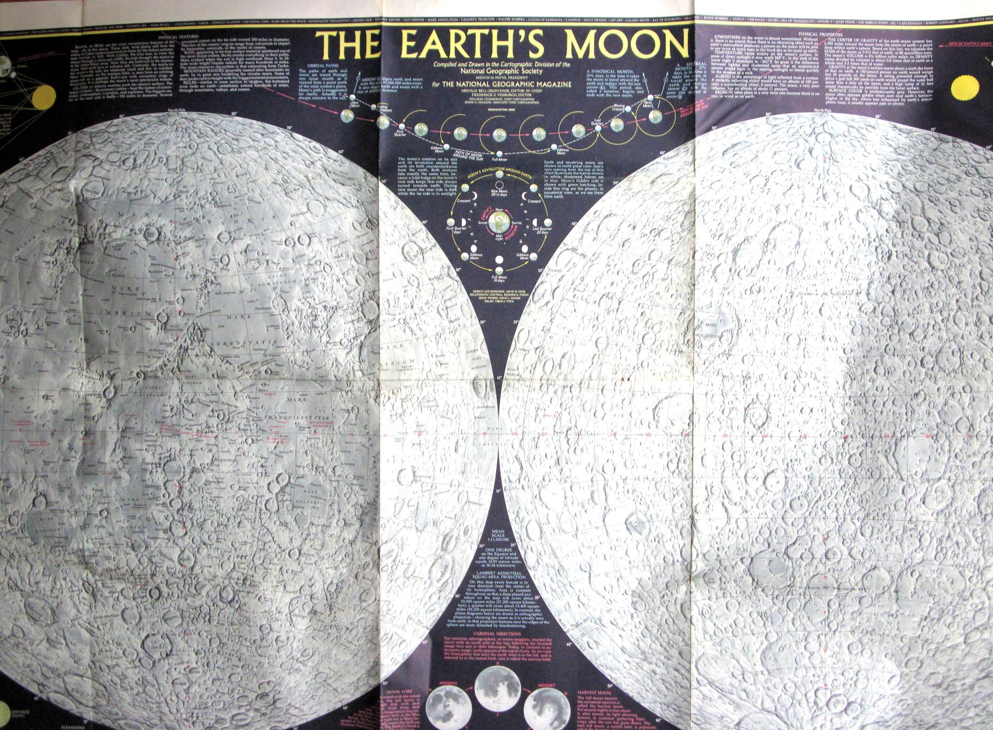 National Geographic Moon Map Map: Earth's Moon: Very Good Map (1969) | Ken Jackson