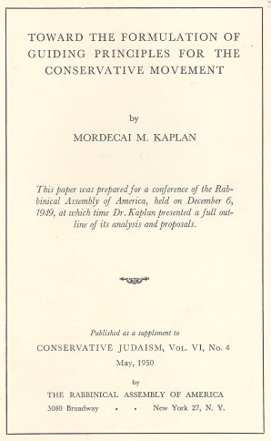 TOWARD THE FORMULATION OF GUIDING PRINCIPLES FOR THE CONSERVATIVE ...